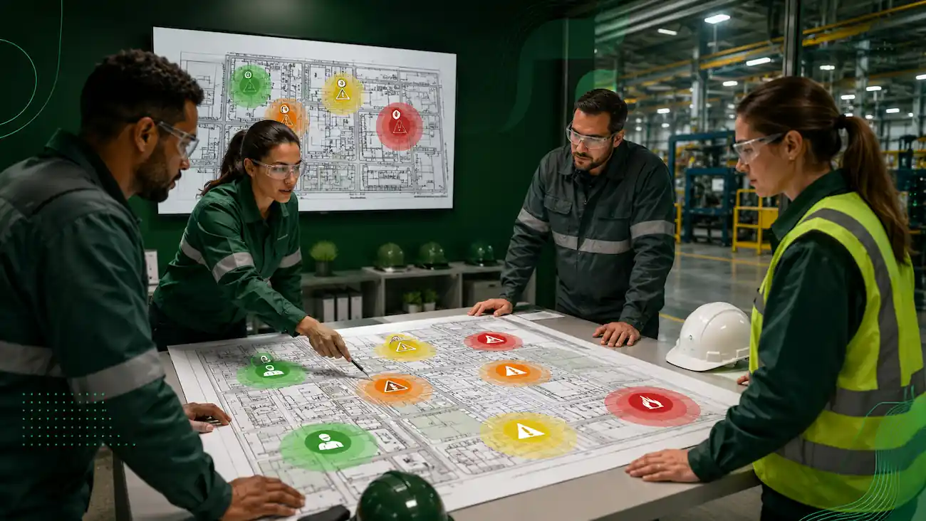 Profissionais elaborando o mapa de risco