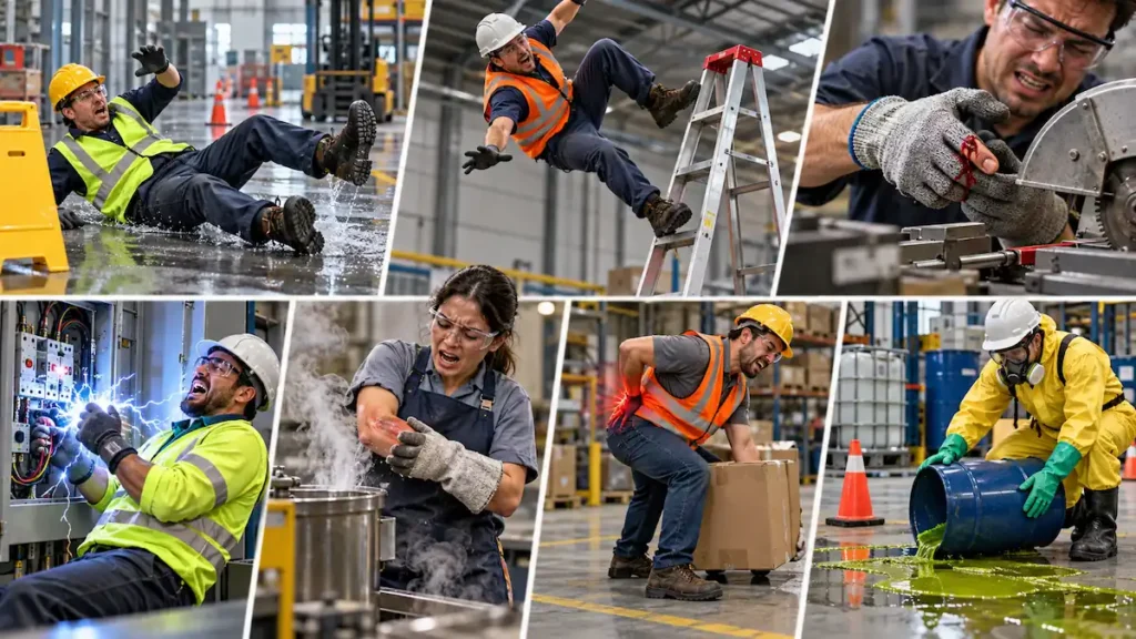 tipos de acidente de trabalho